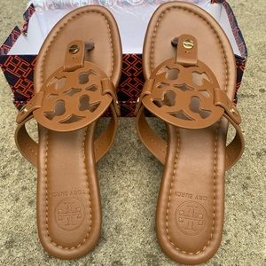 Tory Burch Miller sandals camel color size 9